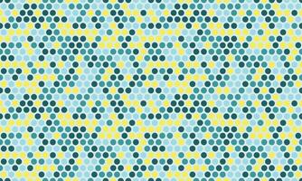 Abstract geometric pattern featuring teal, yellow, and light blue circles in a dynamic, repeating design. Ideal for backgrounds, textiles, website design, and vibrant branding projects. vector
