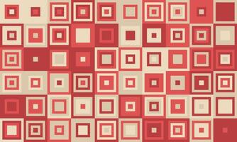 Abstract geometric pattern featuring a mosaic of nested squares in muted red and beige tones. Ideal for backgrounds, website design, or textile prints. vector