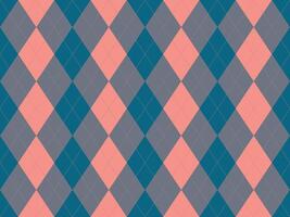 Stylish argyle pattern in teal, gray, and coral. Perfect for backgrounds, textiles, or fashion designs. Geometric and sophisticated, this image evokes a sense of classic elegance and timeless style. vector