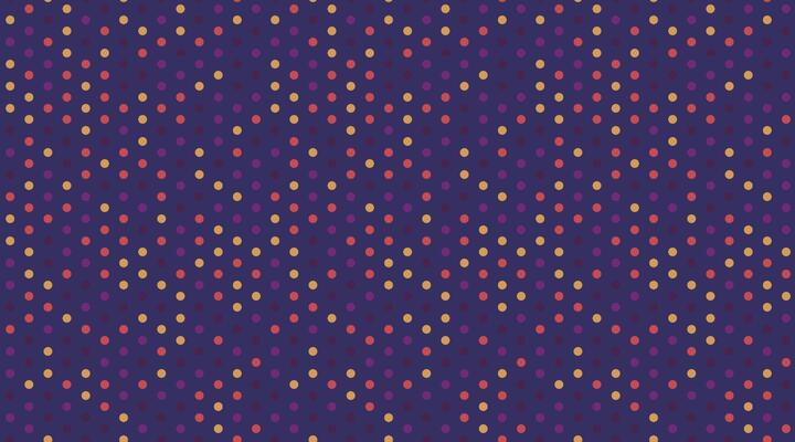 Abstract vibrant polka dot pattern. Subtle chevron design in warm, jewel tones on a deep blue background. Perfect for textiles, website backgrounds, or any project needing a touch of modern elegance.