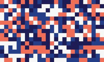 Abstract pixel art background. Vibrant coral, navy, and white squares create a dynamic, modern design. Perfect for websites, presentations, or textile prints. vector