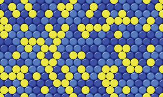 Abstract geometric pattern of vibrant yellow and blue circles. Ideal for backgrounds, textures, websites, or playful designs. Represents unity, contrast, or a modern aesthetic. vector