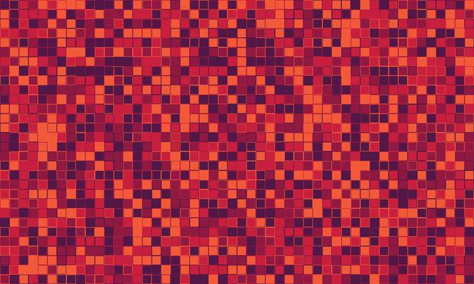 Abstract red and orange pixel mosaic pattern. Dynamic, energetic design ideal for tech backgrounds, website banners, or modern branding.