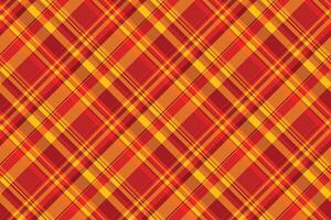 Pillow plaid check seamless, neat tartan texture. Selection textile fabric background pattern in red and orange colors. vector