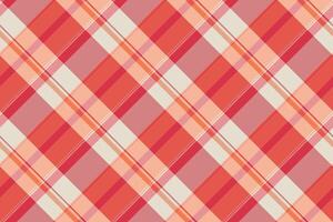 Day check pattern textile, revival fabric background plaid. Content seamless texture tartan in red and orange colors. vector