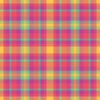 Vibrant, summery plaid pattern in bold hues of coral, yellow, and teal. Perfect for textile design, fashion, or website backgrounds. vector