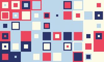 Abstract geometric background featuring a vibrant mosaic of red, blue, and white squares. Ideal for modern designs, presentations, websites, and social media. vector