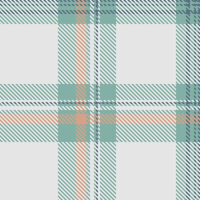 Subtle pastel plaid pattern in calming teal, peach, and white. Perfect for textile design, branding, or website backgrounds. Evokes a sense of tranquility and understated elegance.