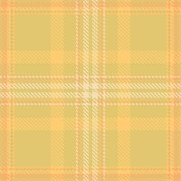 Skirt check background fabric, motif plaid pattern . Effect seamless tartan textile texture in yellow and amber colors. vector