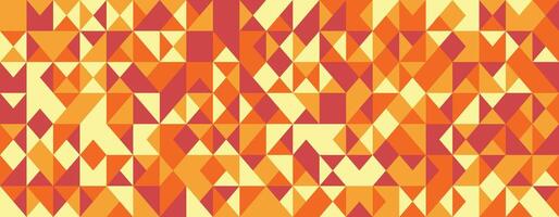 Vibrant geometric pattern featuring a mosaic of triangles and squares in warm autumnal hues. Perfect for backgrounds, website design, textile prints, or any project needing a bold, modern aesthetic. vector