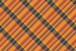 King seamless fabric , gift card background plaid textile. Thread check pattern texture tartan in orange and cyan colors. vector