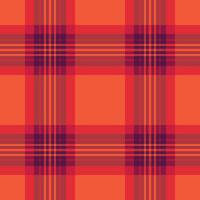 Down textile seamless plaid, indoor texture tartan check. Scrapbook pattern fabric background in red and pink colors. vector