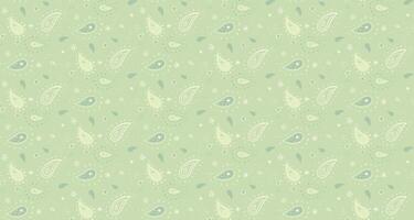 A green and white paisley pattern with dots vector