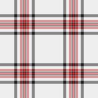Lined fabric check , elegant seamless textile pattern. Mid plaid tartan texture background in red and white colors. vector