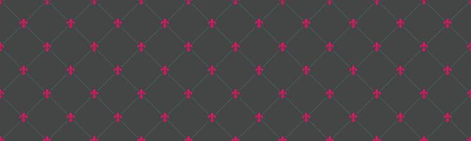 Elegant geometric pattern featuring a repeating diamond grid with fuchsia accents on a dark gray background. vector