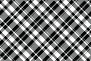 Geometric check seamless, rectangle plaid tartan texture. Black pattern fabric background textile in gray and black colors. vector