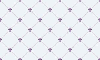 A purple and white background with a pattern of fleur de lys vector