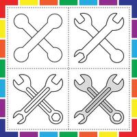 Easy Wrench Drawing Tutorial for Young Artists vector