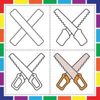 Learn to Draw a Saw Fun and Simple for Children vector