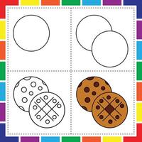 Learn to Draw a Cookie Sweet and Simple for Kids vector
