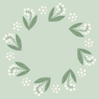 Elegant Lily of the Valley Wreath vector