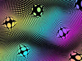 Colorful textured pattern with spheres and dots, creating an optical illusion. vector