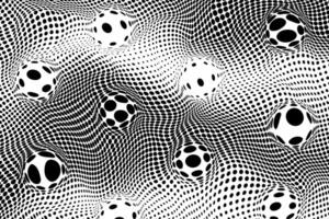 Optical spheres with dotted patterns on a textured halftone background. vector