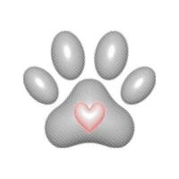 Paw print with a halftone effect vector