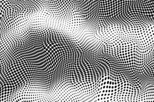 Black halftone dots creating a wavy, textured pattern vector