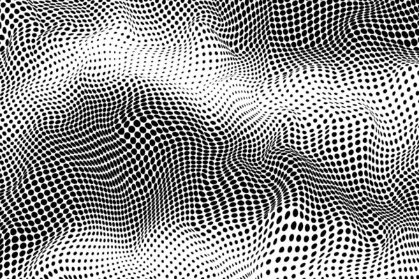Black halftone dots creating a wavy, textured pattern