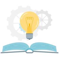 lightbulb and open book vector