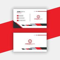 corporate red and white color business card design template vector