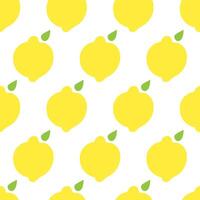 Lemon fruit. Seamless pattern. hand drawn design. Illustration. White background. vector