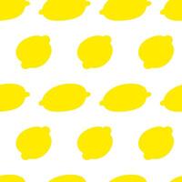 Yellow lemon. Seamless pattern. hand drawn illustration on white background. vector