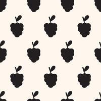 Grapes. Seamless pattern. Silhouette design. hand drawn illustration. vector