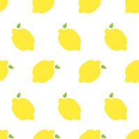 Summer seamless pattern. Yellow lemon. Simple graphic design. illustration. White background. vector