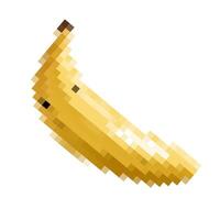 Colorful featuring a pixelated banana design in arrangement suitable for various creative projects. Pixel art. vector
