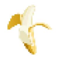 featuring a vibrant banana design in bright colors for playful graphic projects. Pixel art vector