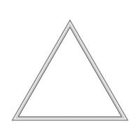 Triangle silver frame. Isolated luxury triangle silver grey border. Silver triangle frame mockup design element. vector