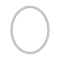 Oval silver frame. Isolated luxury oval silver grey border. Silver ellipse frame mockup design element. vector