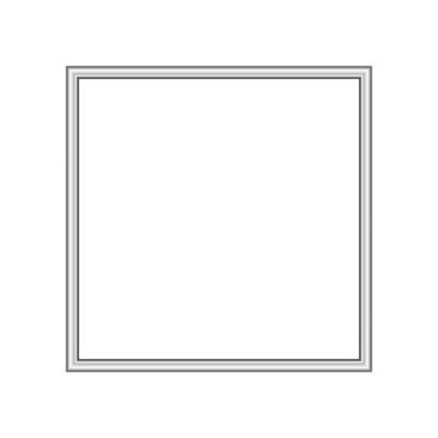 Square silver frame. Isolated luxury square silver grey border. Silver square frame mockup design element.