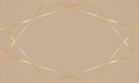 Abstract background low poly golden lines with beige color background, empty wallpaper vector