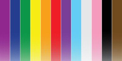 LGBT progress flag banner. Abstract wave ribbon in rainbow flag colors on isolated black background with copy space. design template vector