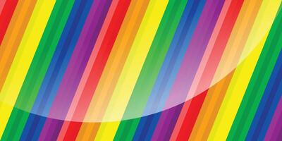 Happy Pride Month Banner with Progress Pride Flag Color Shadow and Border on colorful Background. Illustration vector