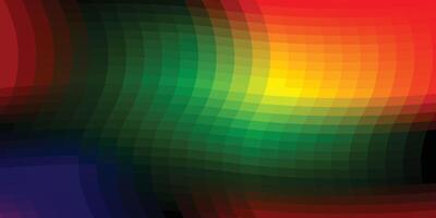 Vibrant Rainbow Pixelated Squares Abstract Background Pride Month LGBTQIA Art work vector