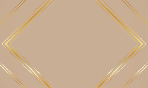 Abstract background with low poly golden lines on beige color background, empty space vector