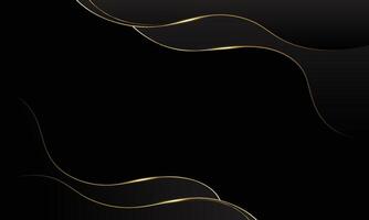 Elegant black luxury wave background with gold lines. Abstract modern design for awards, sales, events, templates, banners, covers, websites, page etc vector