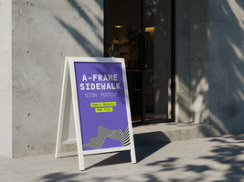 Clean Architectural A-Frame Display Mockup with Natural Sunlight psd
