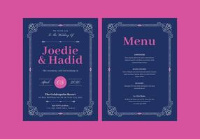 Classical Elegant Wedding Invitation Template vector