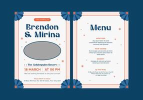 Blue Cunons Wedding Invitation Template-No Image vector